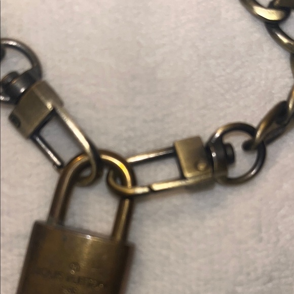 Louis Vuitton Black and Gold Padlock Choker Necklace 301 - Picture 7 of 8